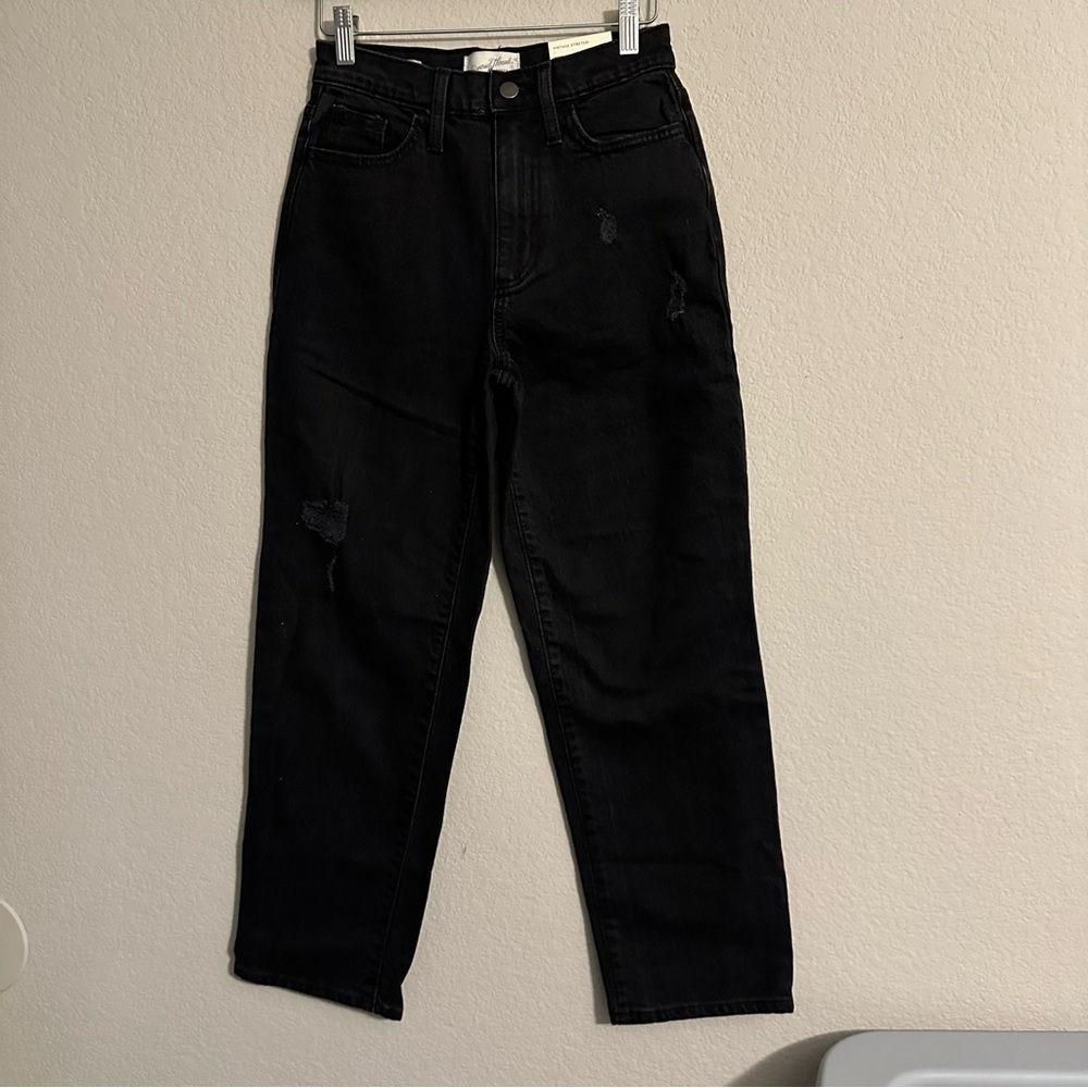 Women's High-Rise Vintage Straight Jeans Universal Thread Black 24 - Picture 3 of 14